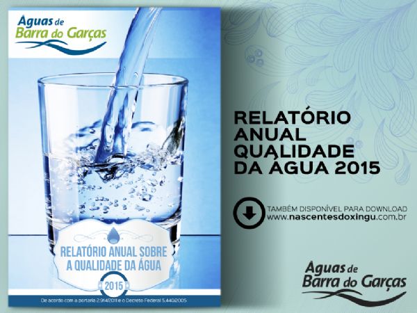 Águas de Barra do Garças disponibiliza relatório anual de qualidade de água