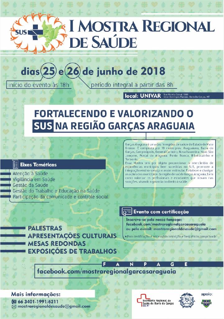 Barra do Garças sediará Mostra Regional de Saúde no mês de junho