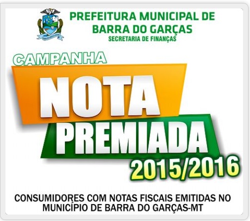 Campanha Nota Premiada em Barra do Garças fará sorteio dia 27 de maio