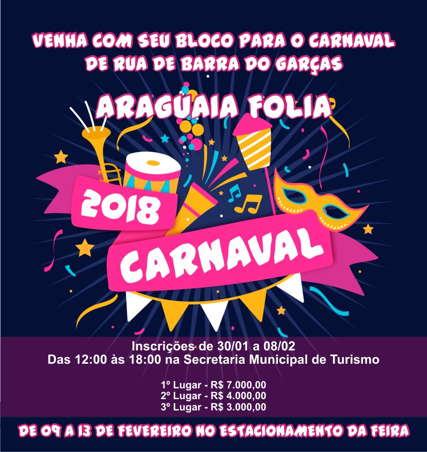 Inscrição dos Blocos para o carnaval de Barra do Garças começa nesta terça-feira