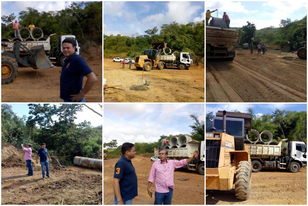 Prefeitura de Barra faz seções de manilhas no córrego Pitomba para garantir o tráfego de veículos na MT-100