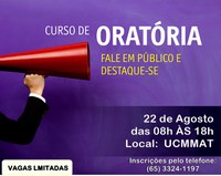 UCMMAT abre 40 vagas gratuitas para curso de oratória