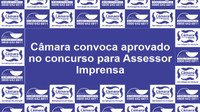 Câmara convoca candidato aprovado no concurso para assessor de imprensa