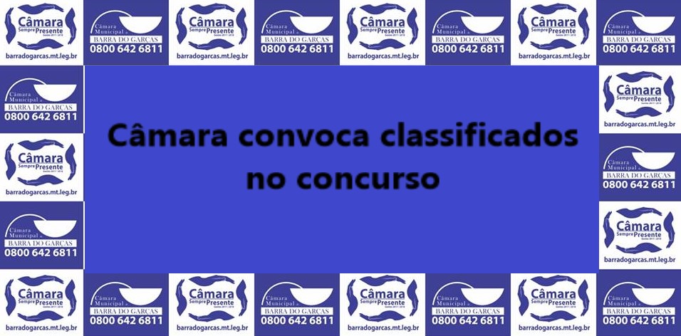 Câmara convoca oito classificados no concurso