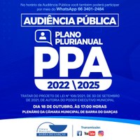 Convite: Audiência Pública do Plano Plurianual Municipal (PPA) 2022/2025