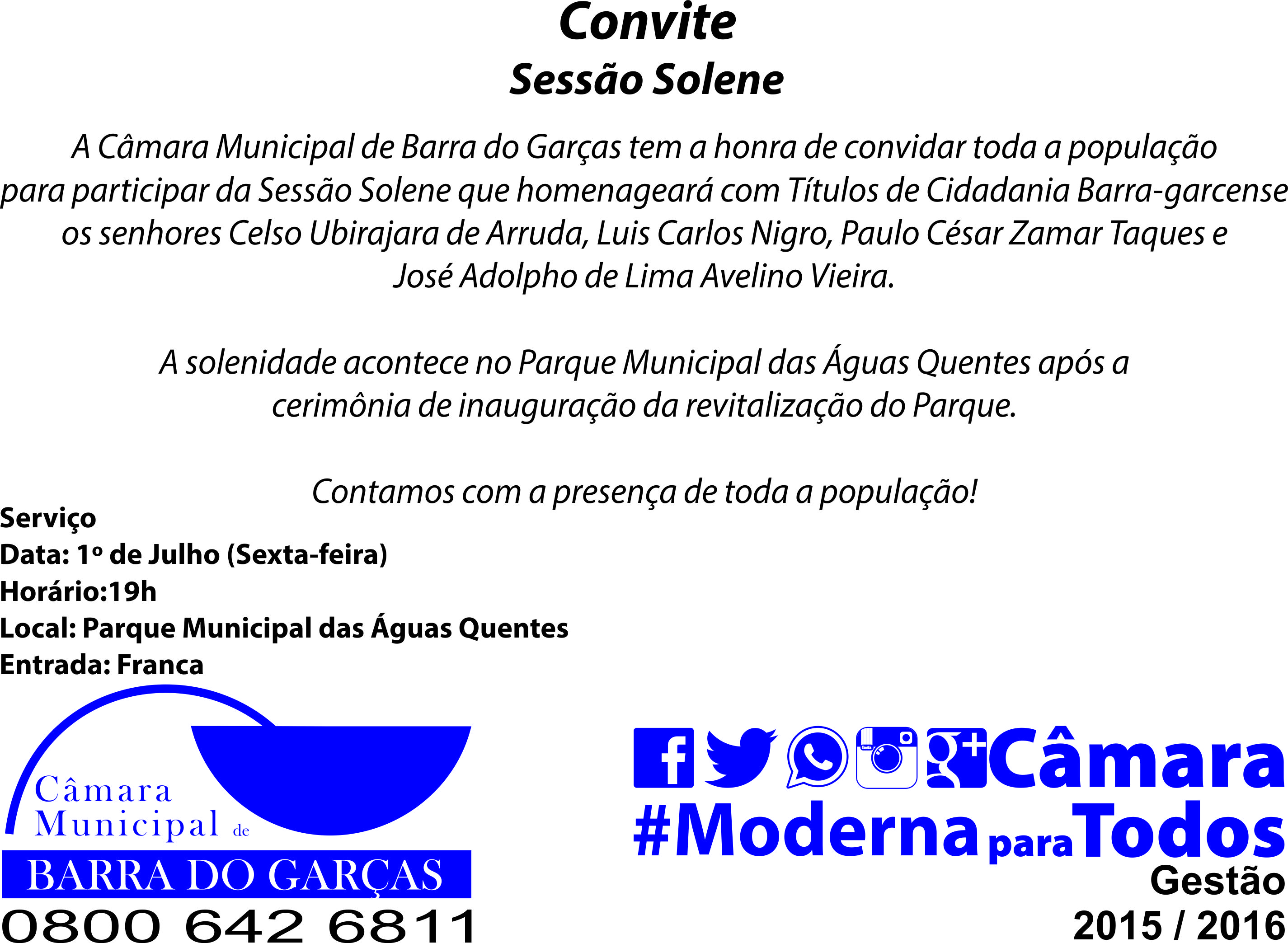 Convite - Sessão Solene