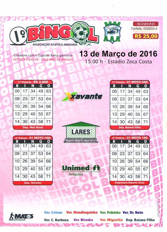 Diretoria da Associação Atlética Araguaia de Barra do Garças adia Bingol